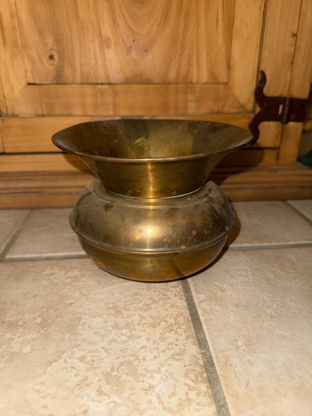 Vintage Brass Small Spittoon - ~6ins